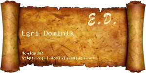 Egri Dominik névjegykártya
